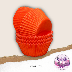 Baking Cup Solid Orange Cupcake Muffin Glassine Liners 500ct 3 1/2” x 2" x 1 1/4"
