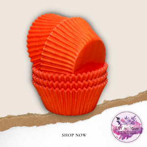 Baking Cup Solid Orange Cupcake Muffin Glassine  Liners 500ct 3 1/2” x 2" x 1 1/4"